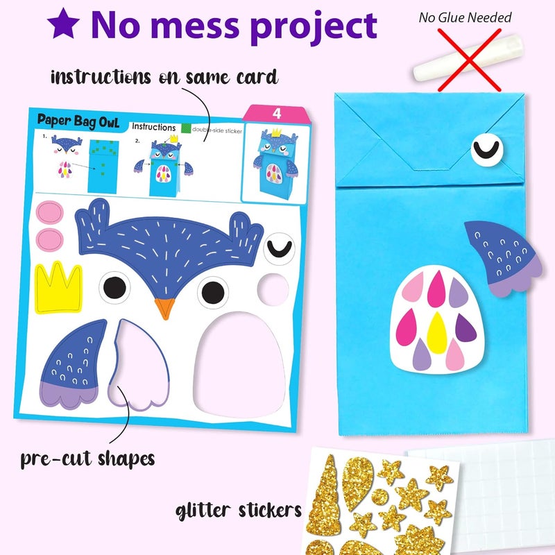 KRAFUN My First Unicorn Bunny Paper Craft Kit for Toddlers and Girls Age 3-8 Years Old, Include 18 Cute DIY Arts and Crafts Projects, Organized Art Activities Supplies Box Preschool Creative Toys - Image 5